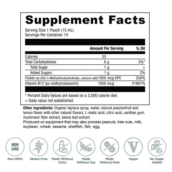 Ancient Nutrition METHYLATED B - GEL - PASSIONFRUIT LEMONADE - 15CT Gel