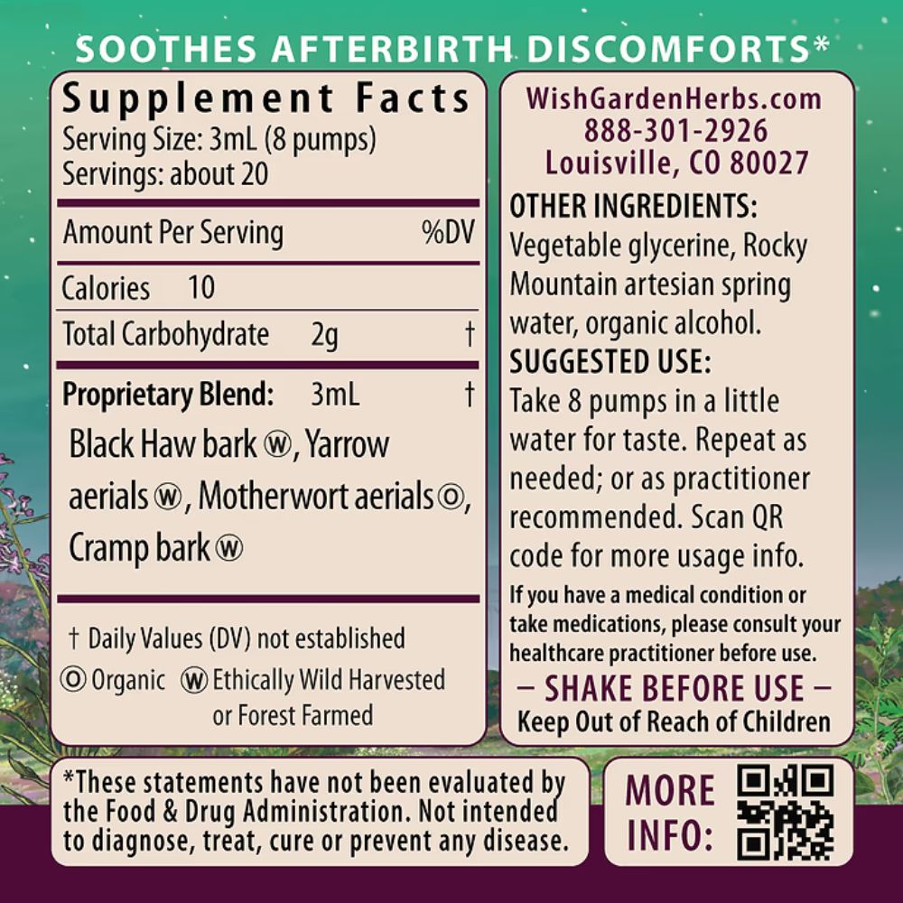 Wishgarden AfterEase – Natural Support for After-Birth Contractions (2 fl oz)