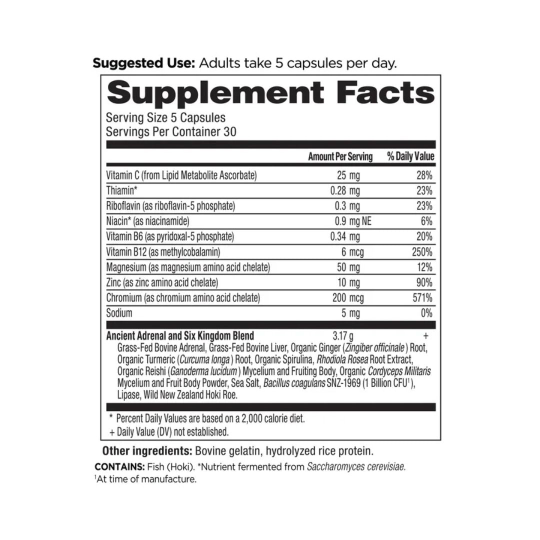 Ancient Nutrition ANCIENT GLANDULARS  CAPSULE  ADRENAL 150 Capsules