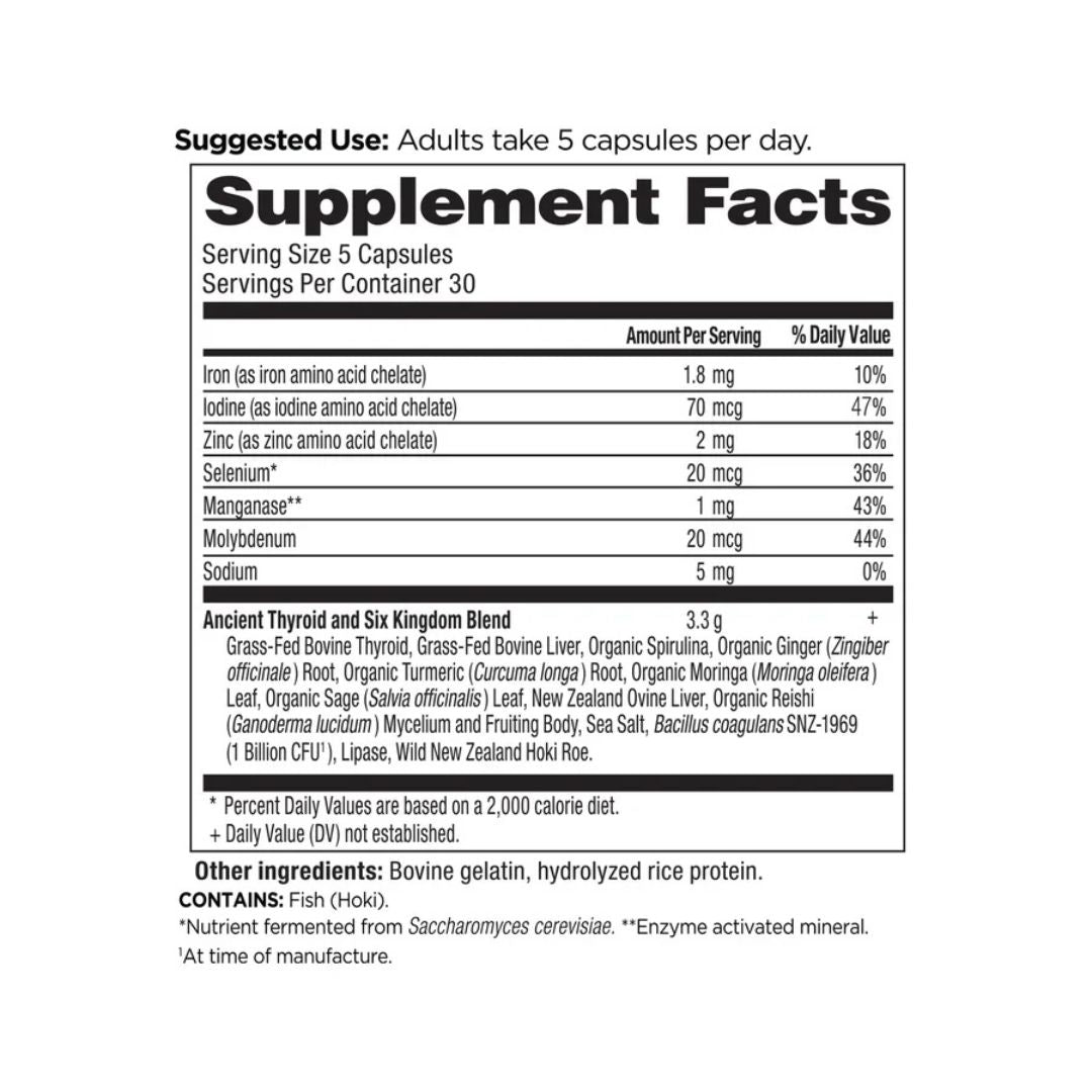 Ancient Nutrition ANCIENT GLANDULARS  CAPSULE  THYROID 150 Capsules