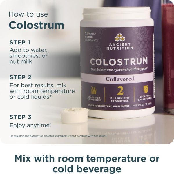 Ancient Nutrition Colostrum Powder - 60 Servings Unflavored - 2.8 oz