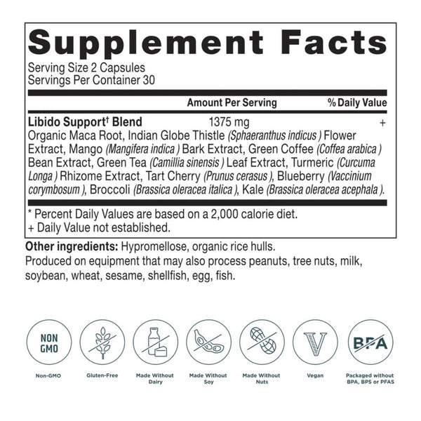 Ancient Nutrition MENS HEALTH LIBIDO BOOSTER 60 Capsules