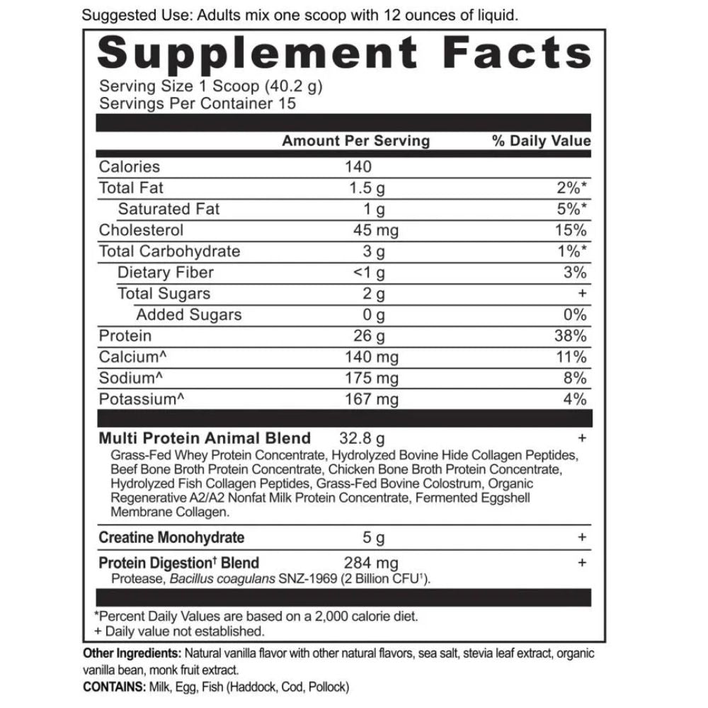 Ancient Nutrition Multi Protein Powder – Animal-Based Dark Chocolate + Creatine 22oz