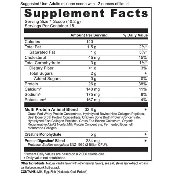 Ancient Nutrition Multi Protein Powder – Animal-Based Dark Chocolate + Creatine 22oz