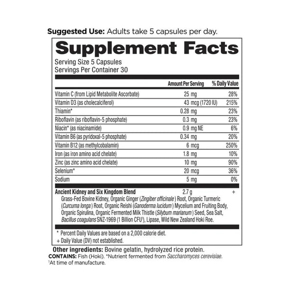 Ancient Nutrition ANCIENT GLANDULARS KIDNEY 150 Capsules