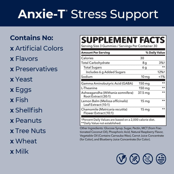 Lifeseasons Anxie-T Gummies by LifeSeasons – Natural Stress & Anxiety Relief - 90 Gummies