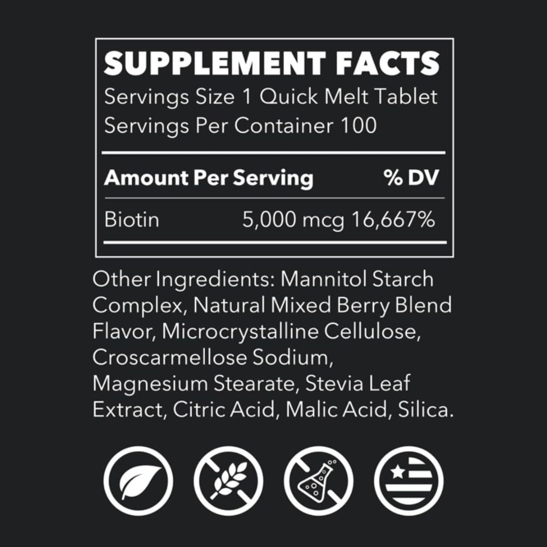 LifeSeasons Biotin Quick Melts – Extra Strength Beauty Support - 100 Capsules