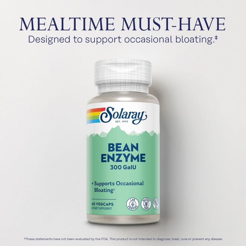 Solaray BEAN ENZYME - 300 GaIU - 60 VegCaps