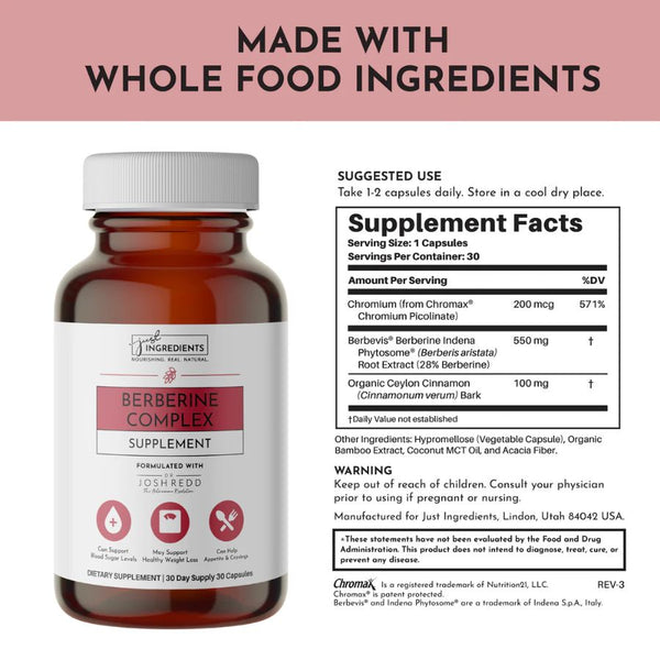 Just Ingredients Berberine Complex - 30 Capsules