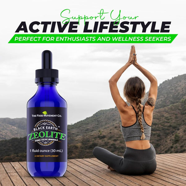 The Food Movement Co. Black Earth Zeolite with Humic Fulvic Acids Trace Minerals for Adults and Kids - 1 fl oz