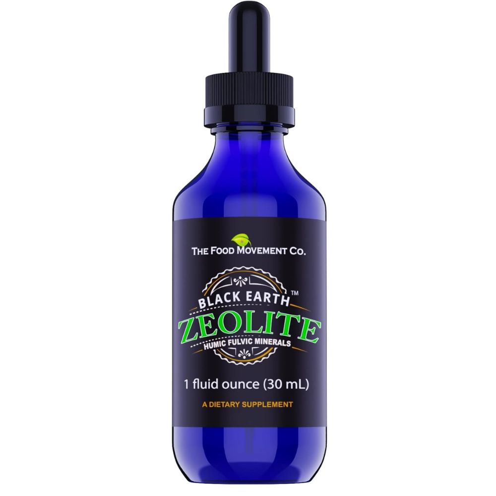 The Food Movement Co. Black Earth Zeolite with Humic Fulvic Acids Trace Minerals for Adults and Kids - 1 fl oz