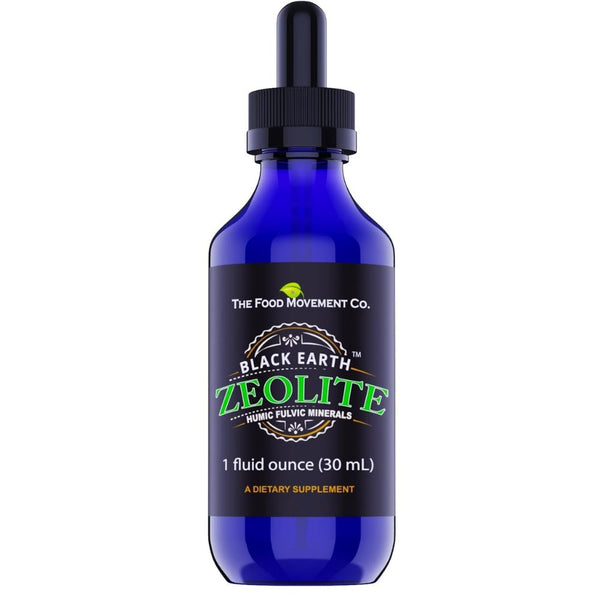 The Food Movement Co. Black Earth Zeolite with Humic Fulvic Acids Trace Minerals for Adults and Kids - 1 fl oz