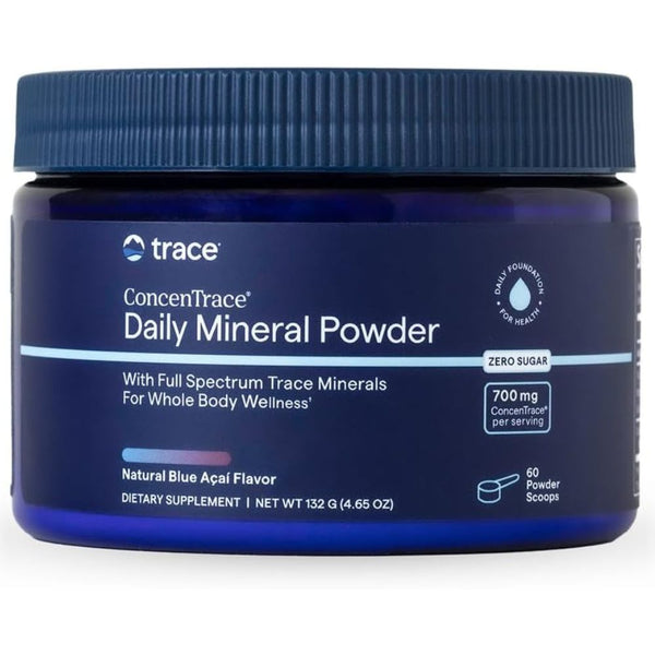 Trace Minerals ConcenTrace Daily Mineral Powder – Blue Acai (4.65 oz)