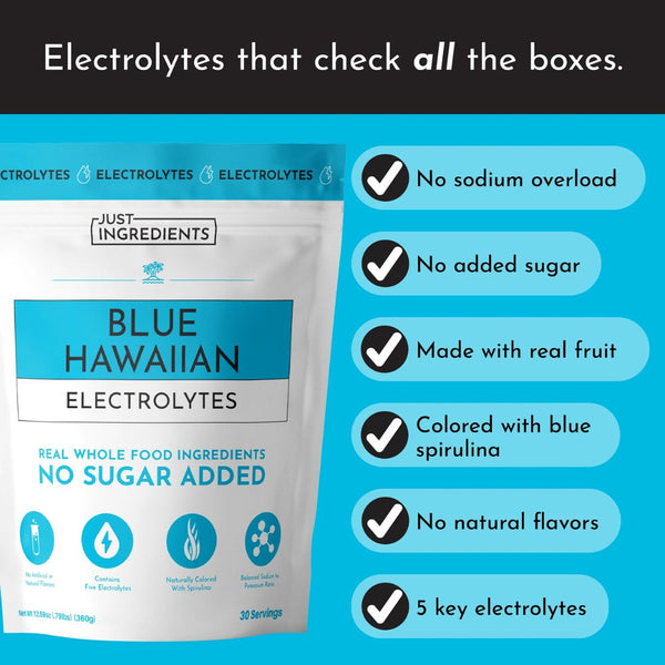 Just Ingredients Electrolytes - Blue Hawaiian - 11.6 oz