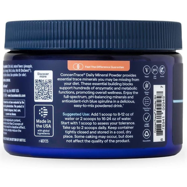 Trace Minerals ConcenTrace Daily Mineral Powder – Blue Hawaiian (4.65 oz)