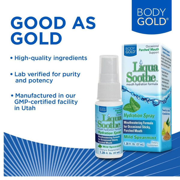 Body Gold Liqua Soothe Mouth Spray Spearmint - 1.28 fl oz