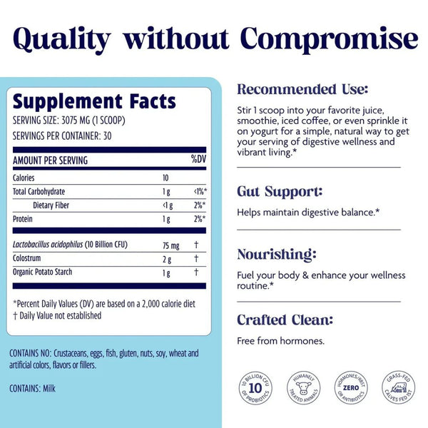 Enzymedica Colostrum Plus Probiotics – 30 Serving Powder