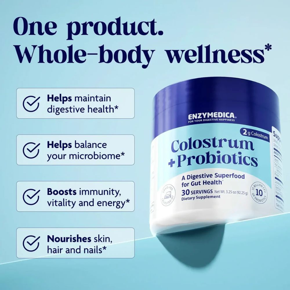 Enzymedica Colostrum Plus Probiotics – 30 Serving Powder