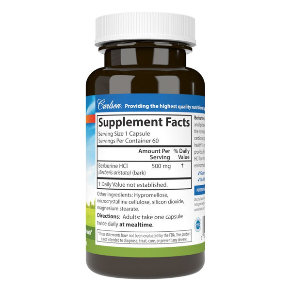 Carlson BERBERINE 500mg 60 Capsules  - 60 VegCaps