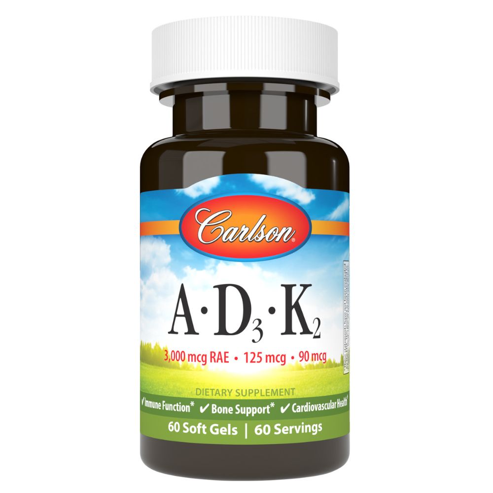 Carlson Vitamins A • D3 • K2  - 60 Soft Gels