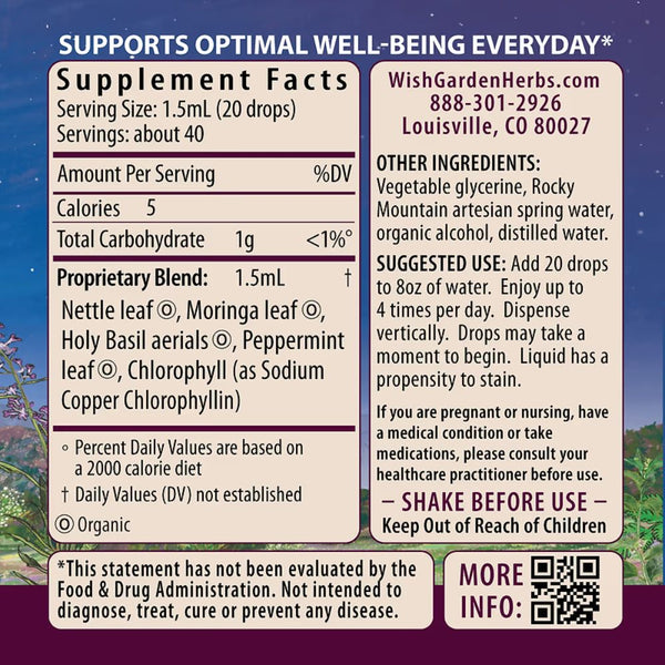 Wishgarden Chlorophyll & Friends – Daily Greens & Wellness Support (2 fl oz)