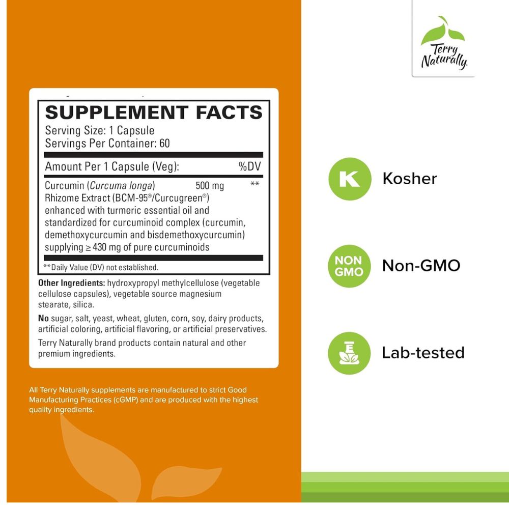 Terry Naturally CuraMed Superior Absorption Curcumin 500 mg 60 Capsules
