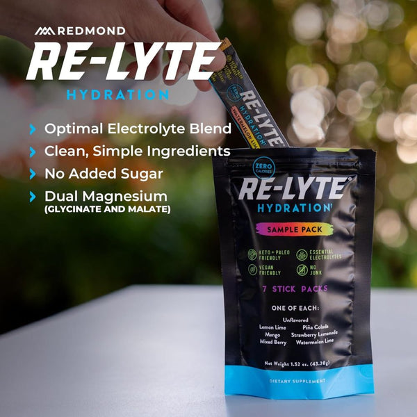REDMOND Re-Lyte Hydration Electrolyte Powder Drink Mix Variety – 7 Stick Pack