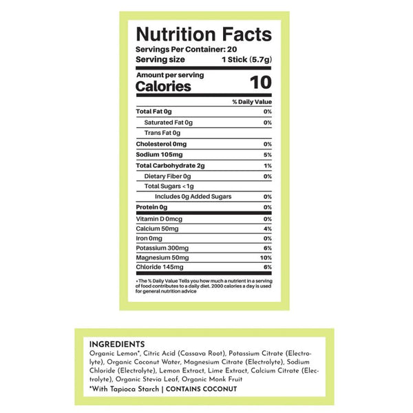 Just Ingredients Electrolytes - Lemon Lime - 6 oz