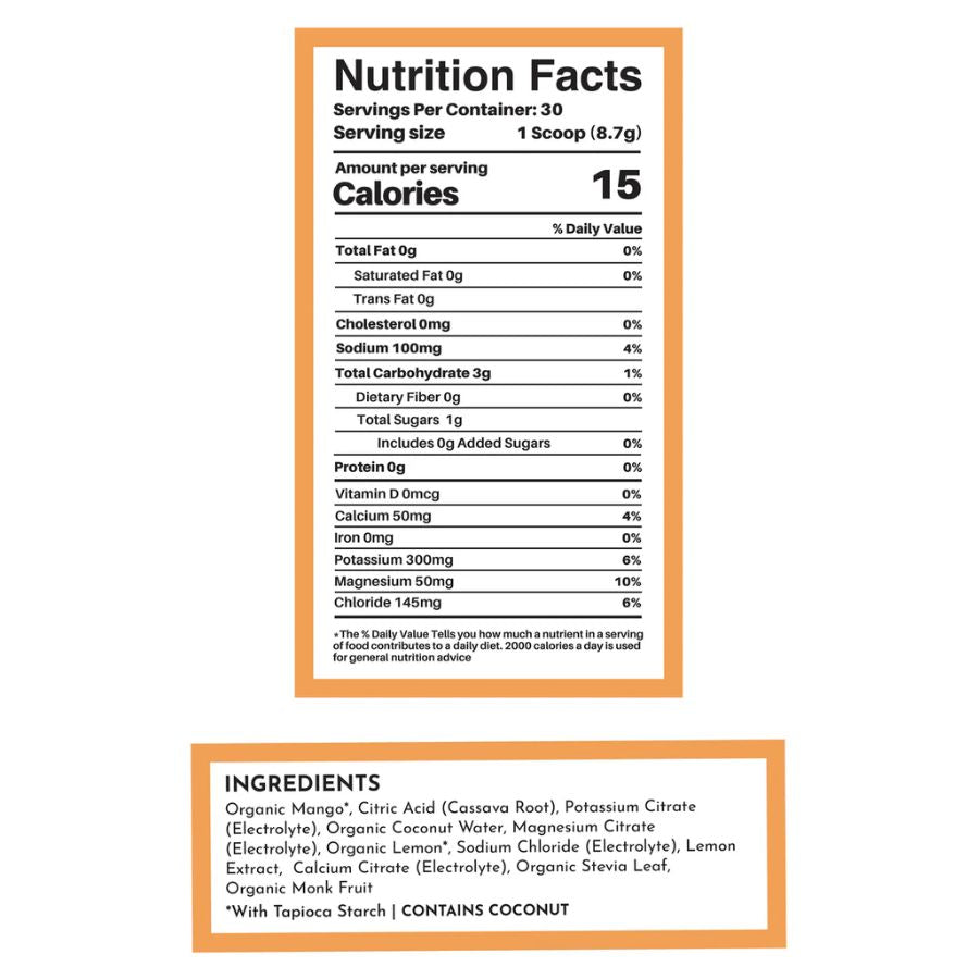 Just Ingredients Electrolytes - Mango Lemonade - 9.2 oz