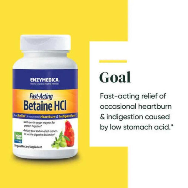 Enzymedica Betaine HCI - 60 Capsules