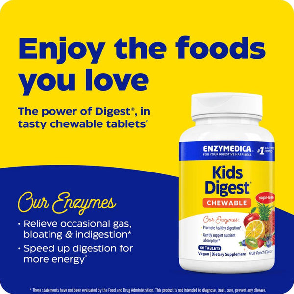 Enzymedica Kids Digest - 60 Chewable Tablets