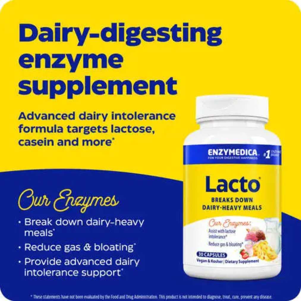 Enzymedica Lacto Dairy Digestion - 30 Capsules