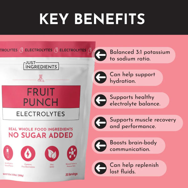 Just Ingredients Fruit Punch Electrolytes - 10.2 oz