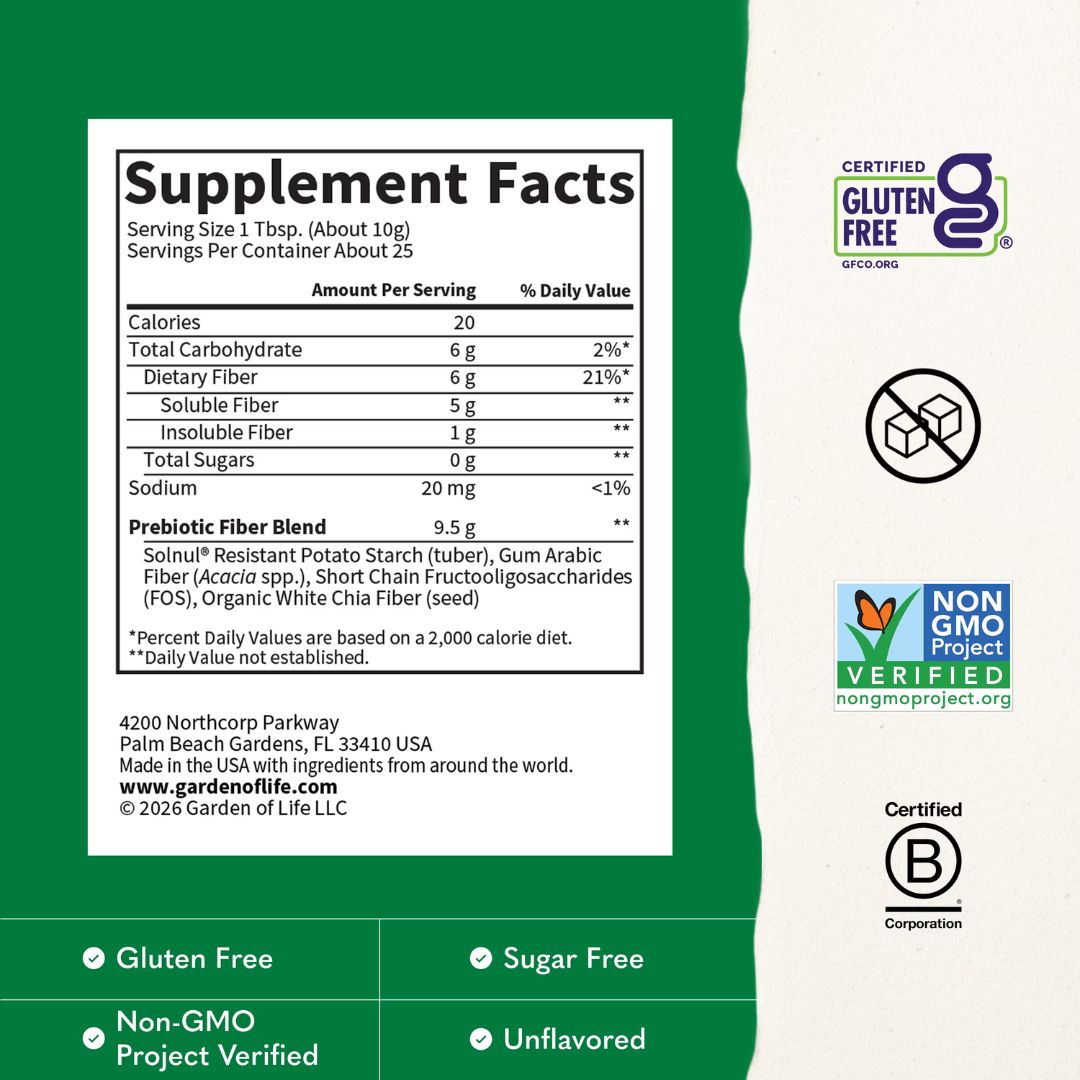 Garden of Life Dr. Formulated Biome Balance Prebiotic Fiber Complex – 242.5 g