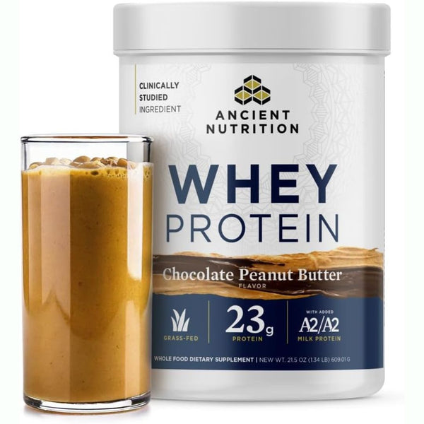 Ancient Nutrition Whey Protein, Chocolate Peanut Butte 21.5 oz