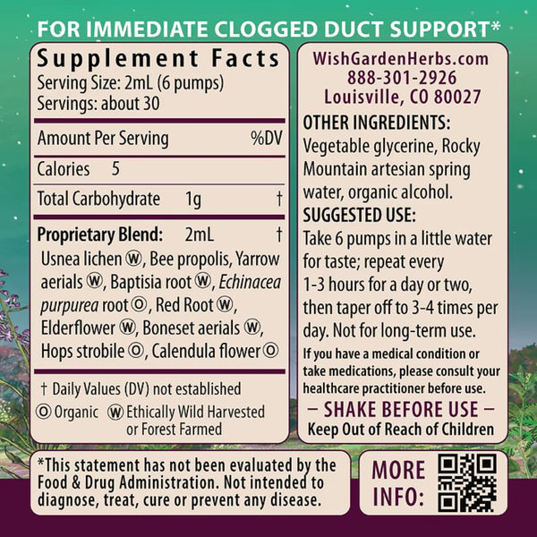 Wishgarden Happy Ducts: Free the Flow – Short-Term Lactation & Breast Health Support (2 fl oz)