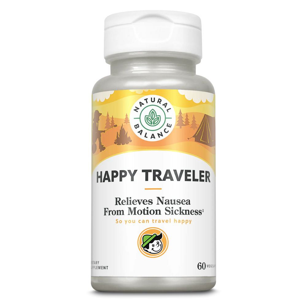 Natural Balance Happy Traveler 60 veg caps Natural Motion Sickness & Travel Comfort Support