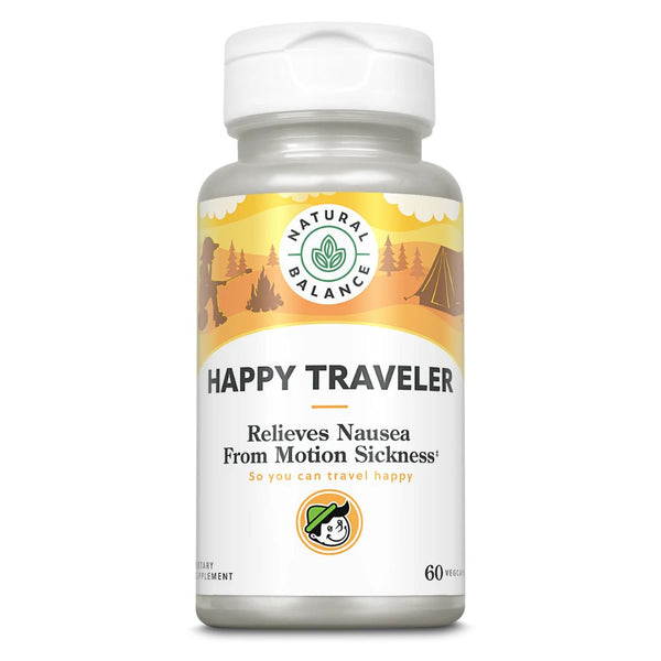 Natural Balance Happy Traveler 60 veg caps Natural Motion Sickness &amp; Travel Comfort Support