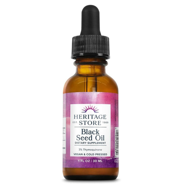Heritage Store Black Seed Oil – 3% Thymoquinone for Potent Wellness Support - 1 fl oz