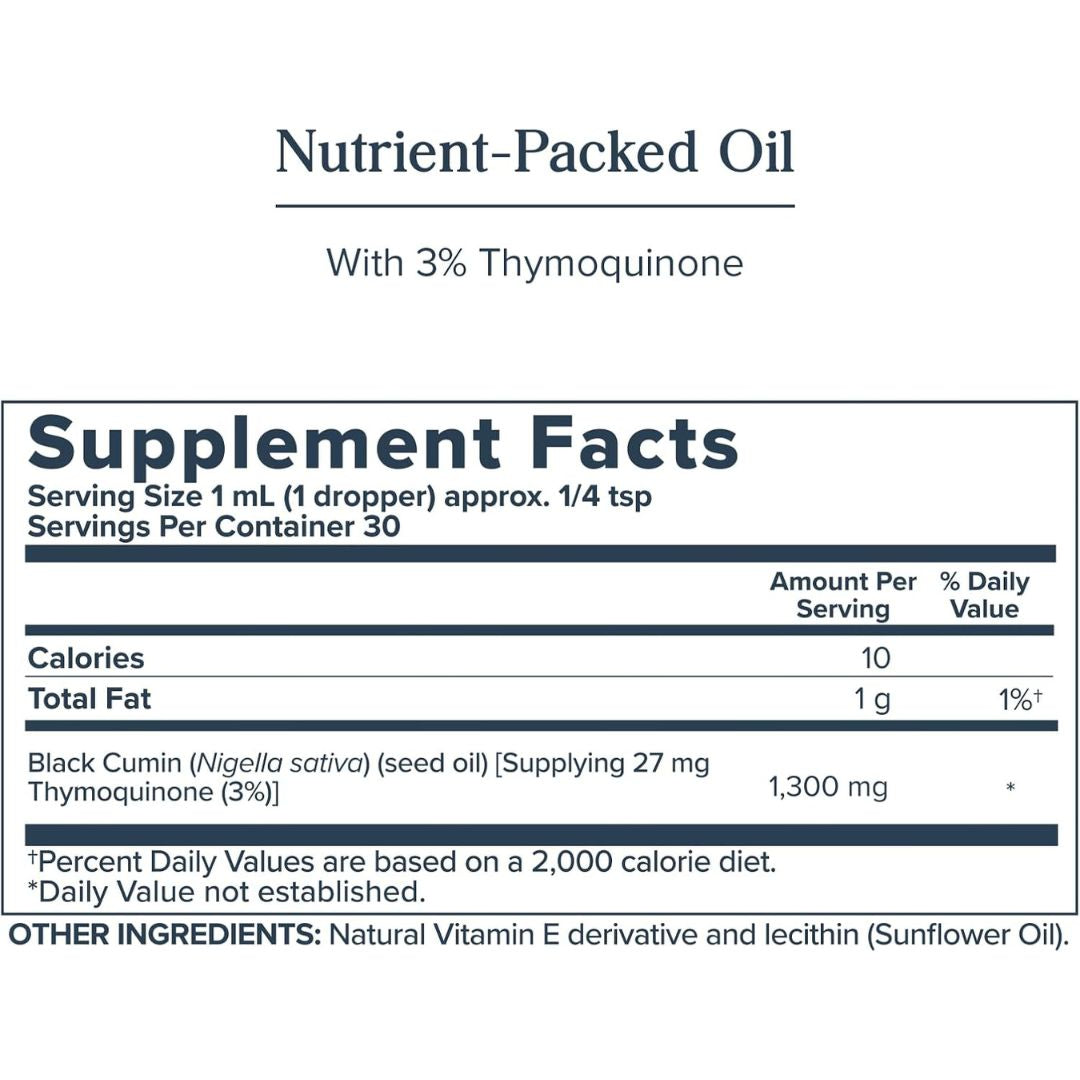 Heritage Store Black Seed Oil – 3% Thymoquinone for Potent Wellness Support - 1 fl oz