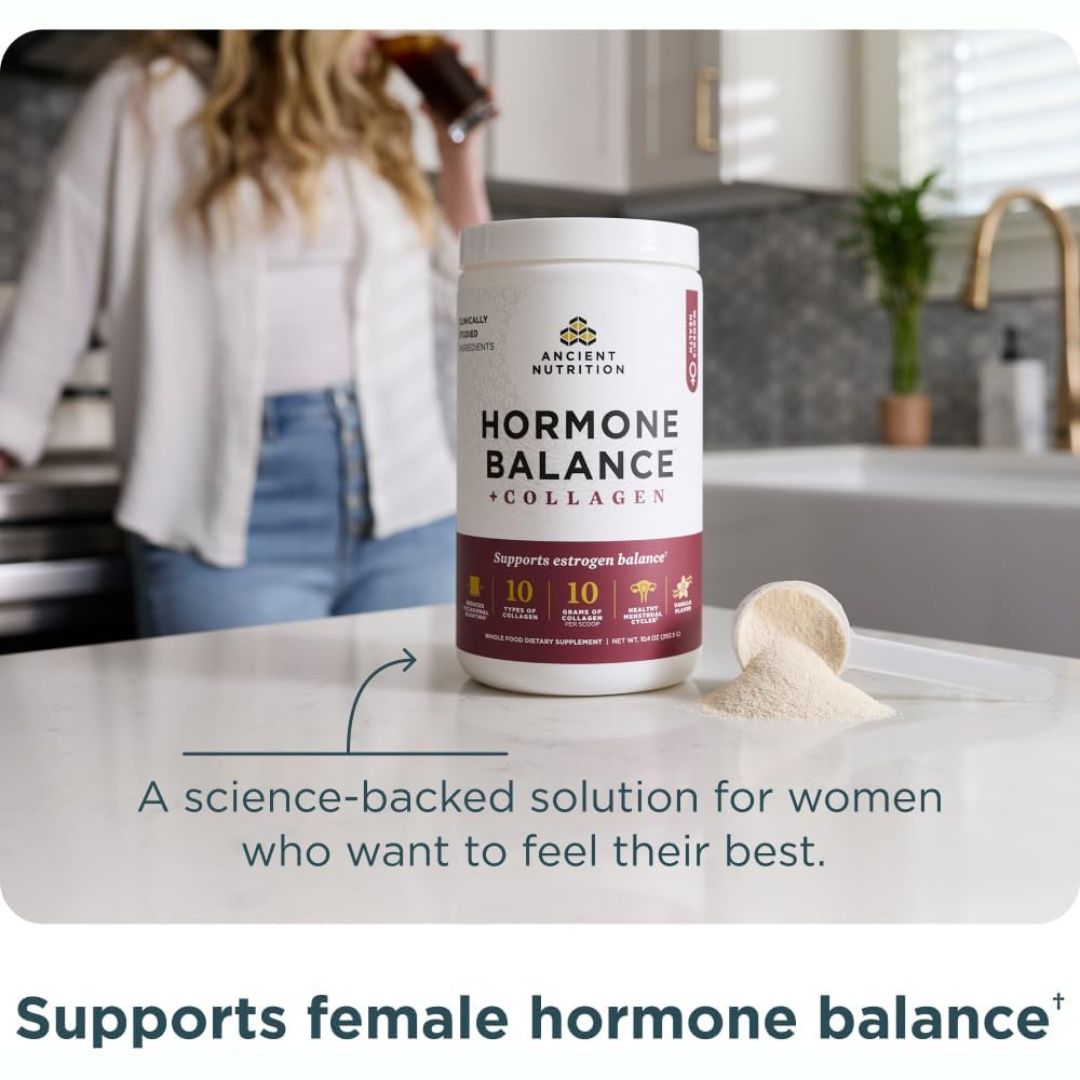 Ancient Nutrition Hormone Balance + Collagen Powder - 25 Servings - 10.4 oz