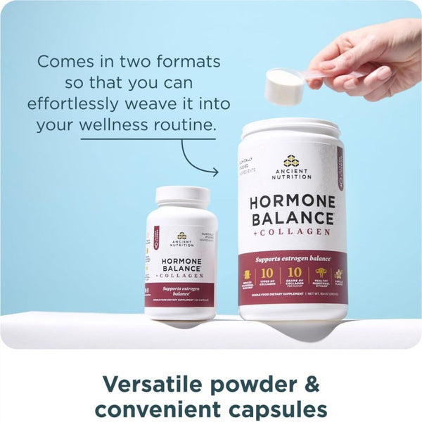 Ancient Nutrition Hormone Balance + Collagen Powder - 25 Servings - 10.4 oz