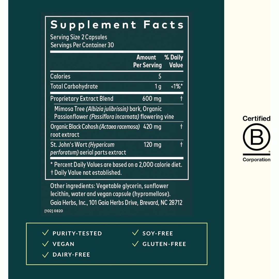 Gaia Herbs Women's Balance – Natural Hormone & Menopause NIghttime Support - 60 Caps