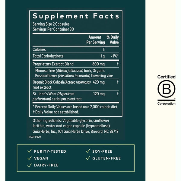 Gaia Herbs Women's Balance – Natural Hormone & Menopause NIghttime Support - 60 Caps