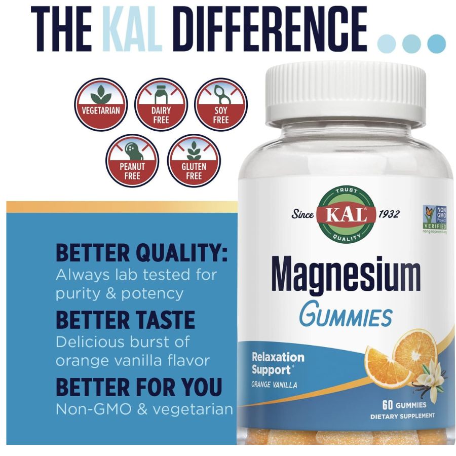 KAL Magnesium Citrate Relaxation Support - 60 Gummies