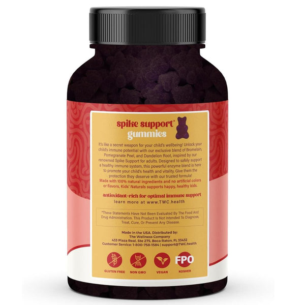The Wellness Company Kids Spike Support Gummies – Daily Immune & Detox Support for Children - 60 Count