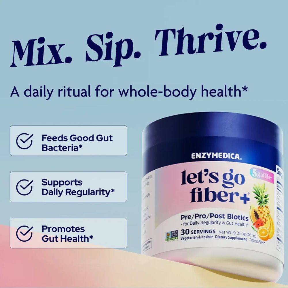 Enzymedica Let’s Go Fiber+ – Tropical (30 Servings)