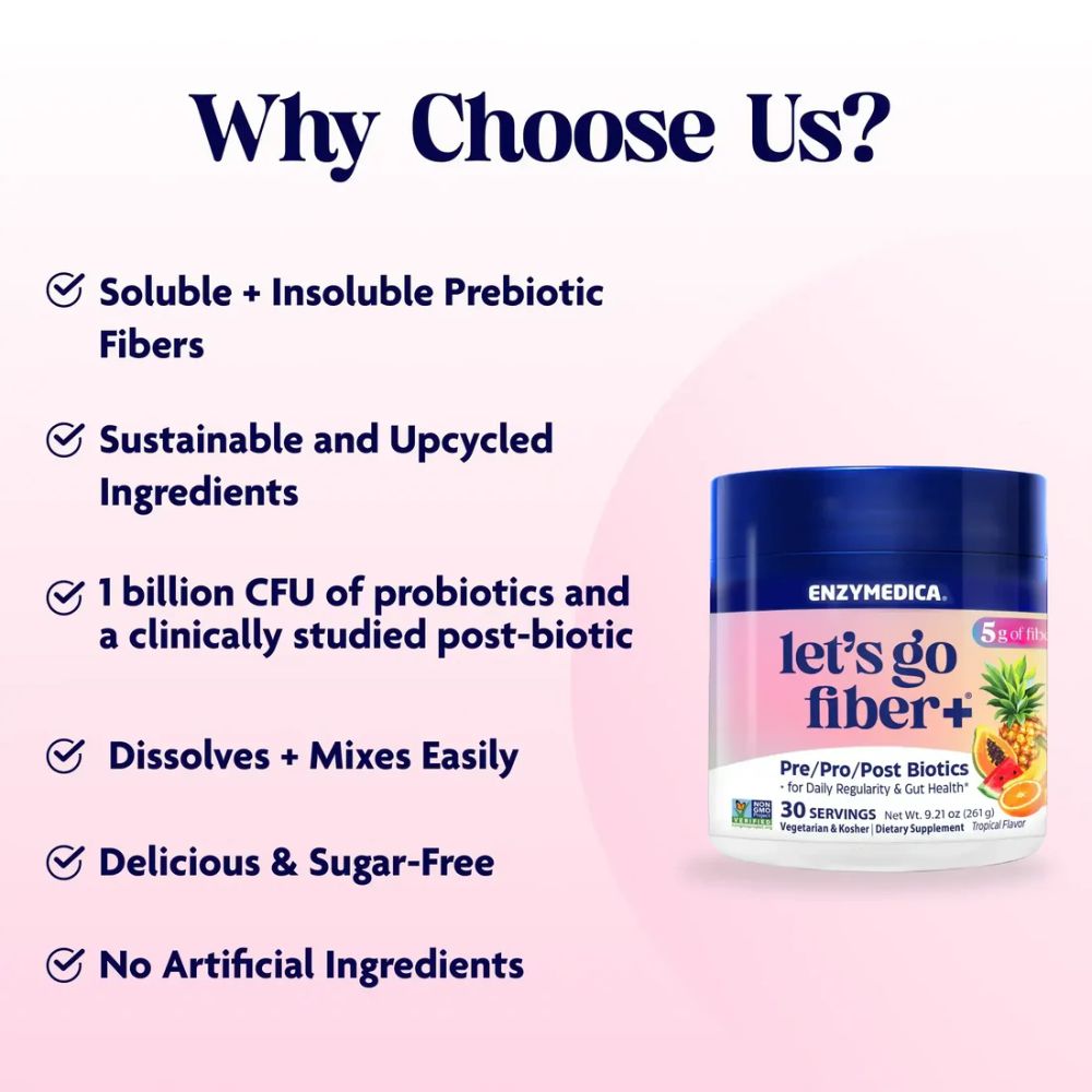 Enzymedica Let’s Go Fiber+ – Tropical (30 Servings)
