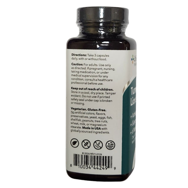 LifeSeasons Turmeric & Lion's Mane Supplement Ashwagandha + 6 Mushrooms  90 VegCaps