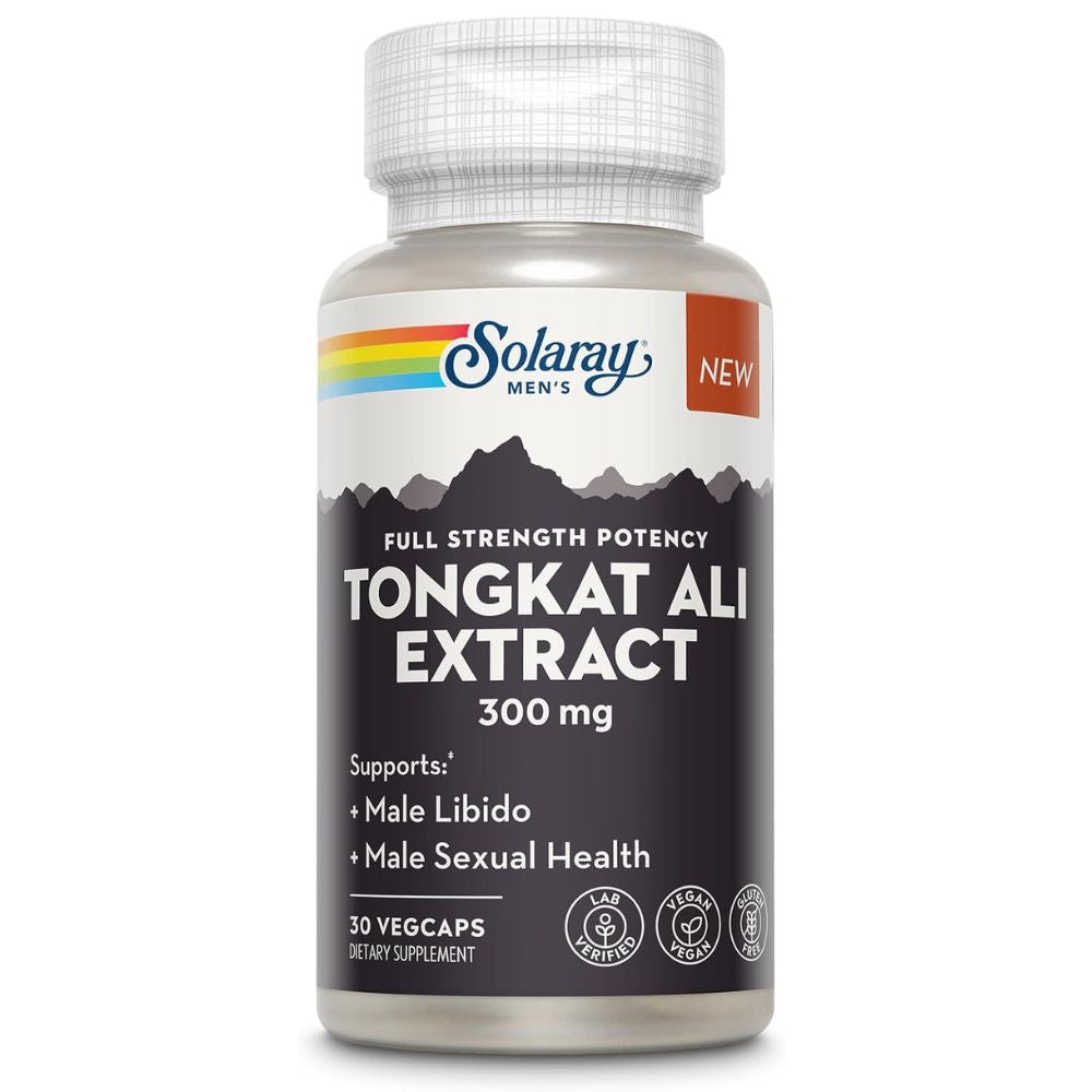Solaray Men’s Health Tongkat Ali Extract – 30 Count Powerful, Plant-Based Support for Male Libido & Vitality